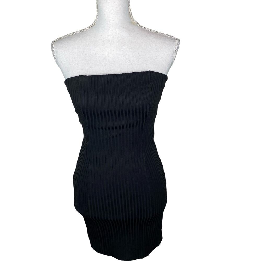 NBD Women's Strapless‎ Ribbed Tube Cocktail Dress Black Size S